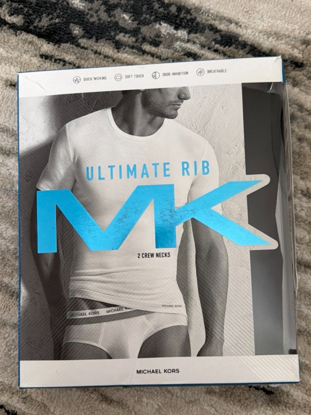 Michael Kors Ultimate Rib 2 Crew Neck Undershirts Size Large Black